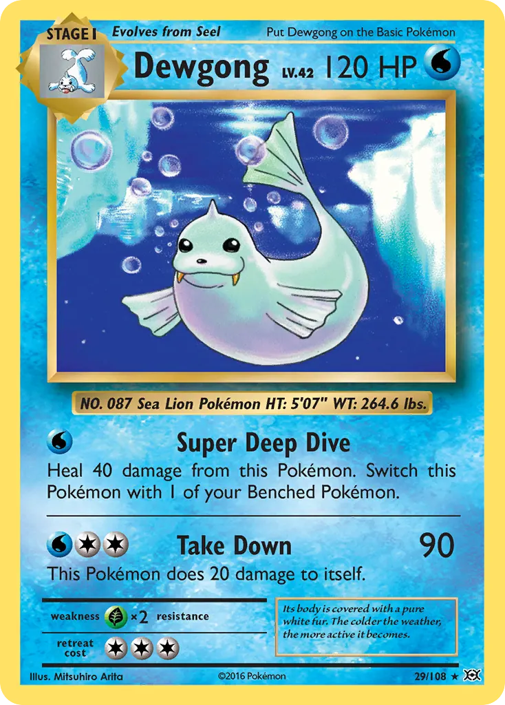 Dewgong — Evolutions 29 Pokémon card