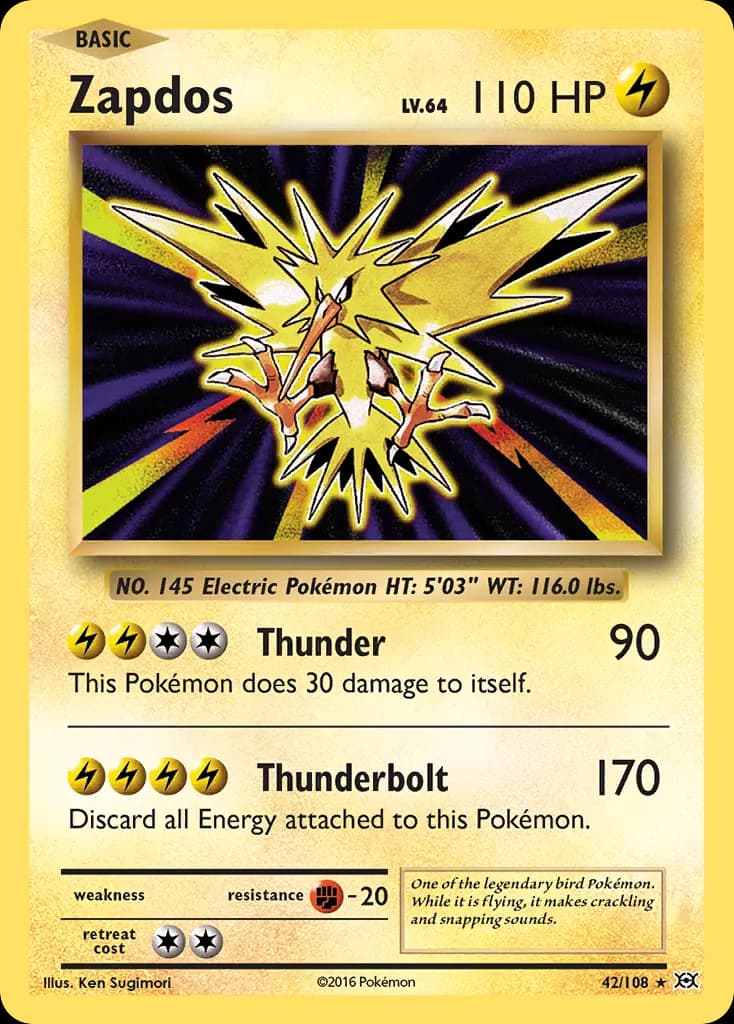 Zapdos — Evolutions 42 Pokémon card