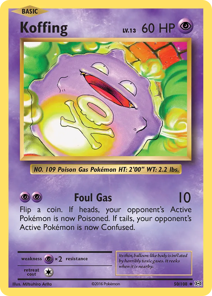 Koffing — Evolutions 50 Pokémon card