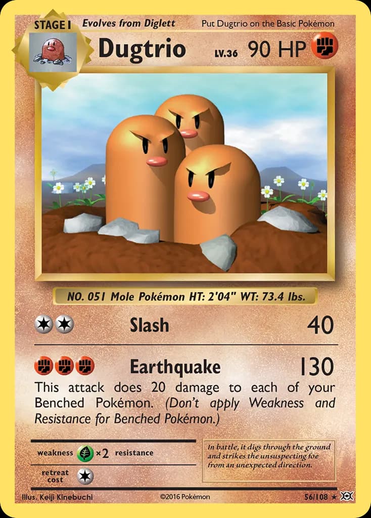 Dugtrio — Evolutions 56 Pokémon card