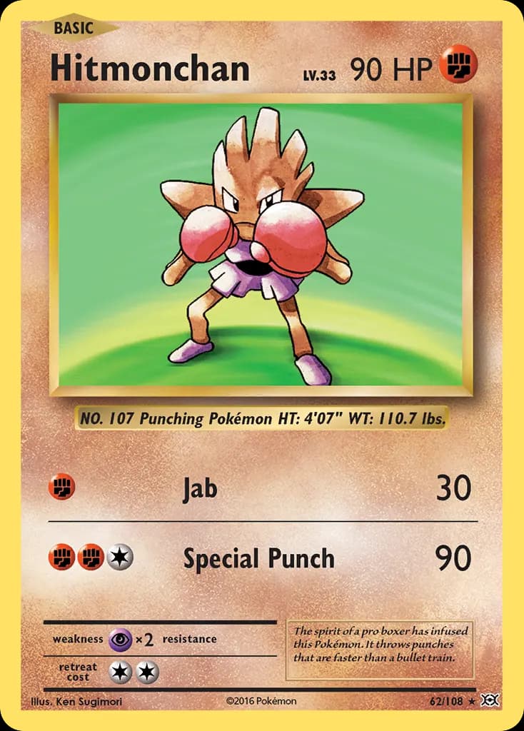 Hitmonchan — Evolutions 62 Pokémon card
