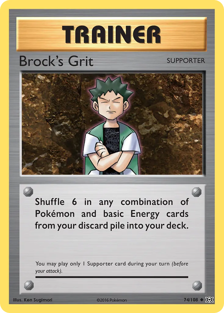 Brock's Grit — Evolutions 74 Pokémon card
