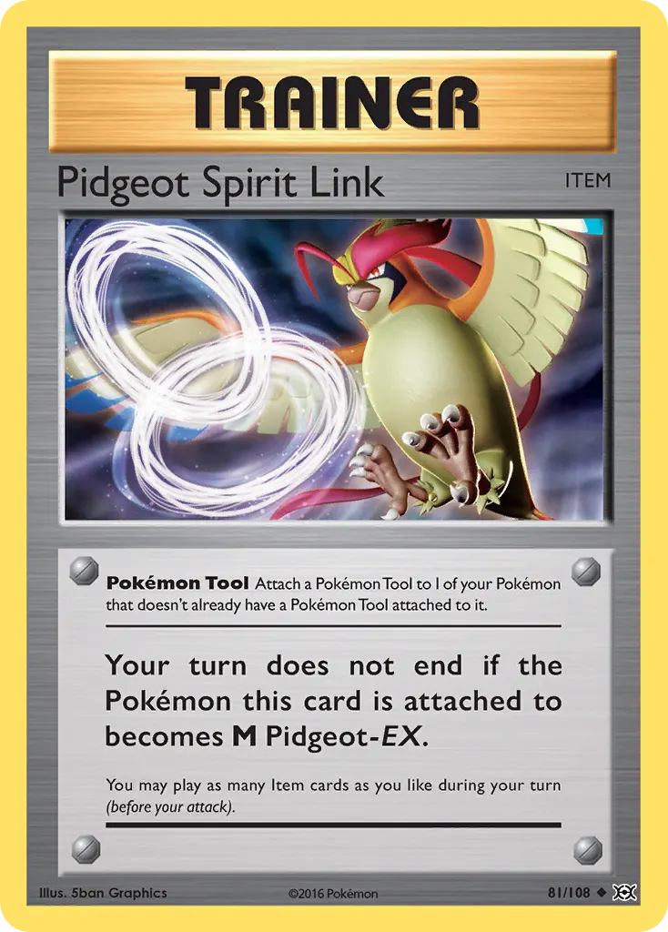 Pidgeot Spirit Link — Evolutions 81 Pokémon card
