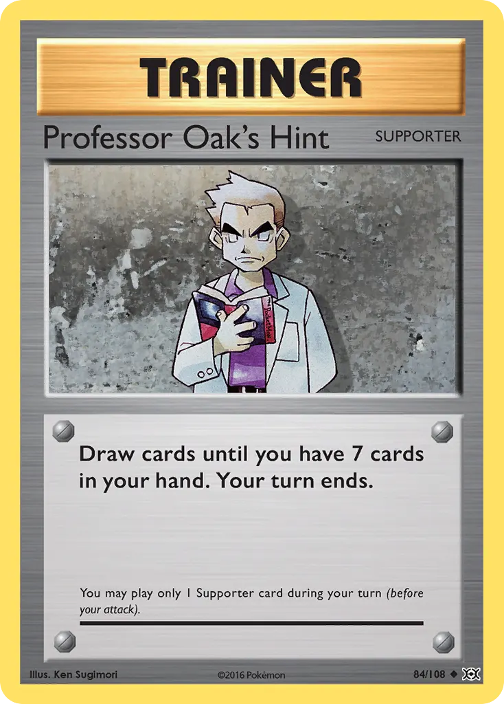 Professor Oak's Hint — Evolutions 84 Pokémon card
