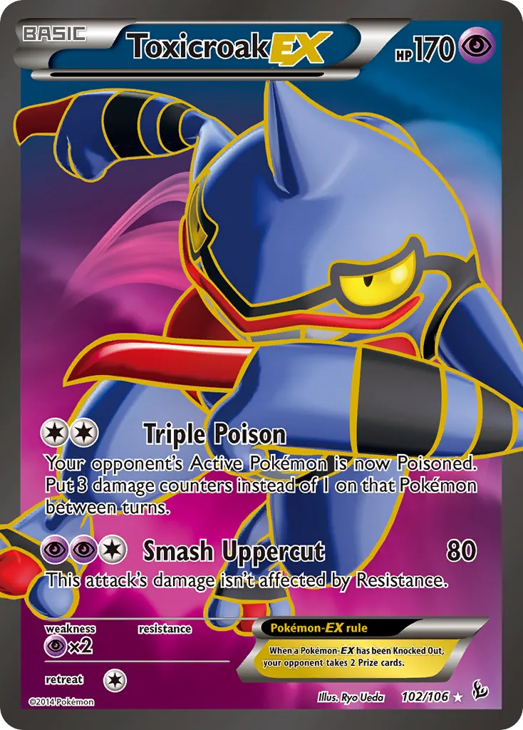 Toxicroak-EX — Flashfire 102 Pokémon card