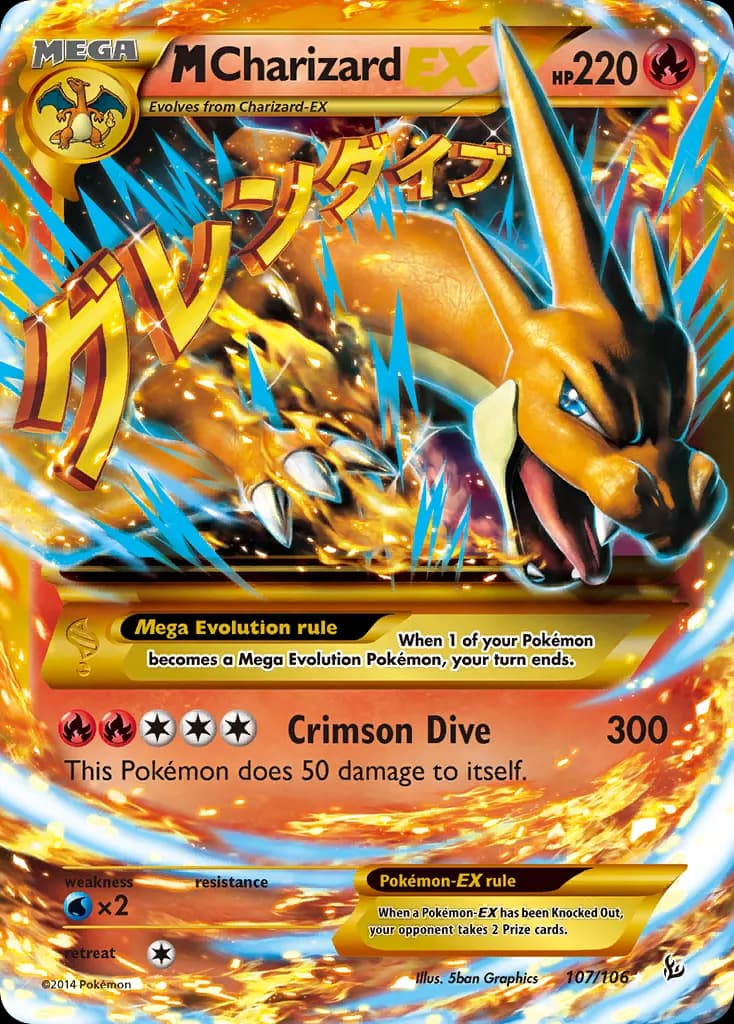 M Charizard-EX — Flashfire 107 Pokémon card