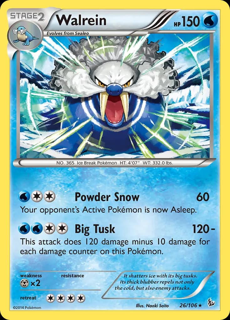 Walrein — Flashfire 26 Pokémon card
