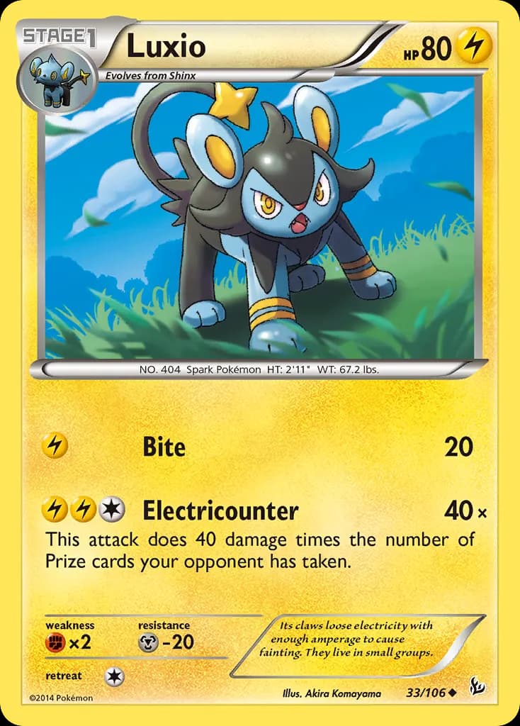 Luxio — Flashfire 33 Pokémon card