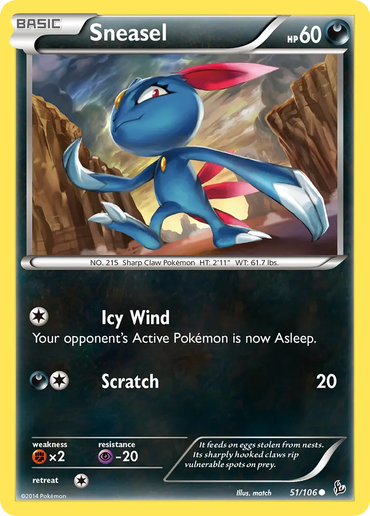 Sneasel — Flashfire 51 Pokémon card