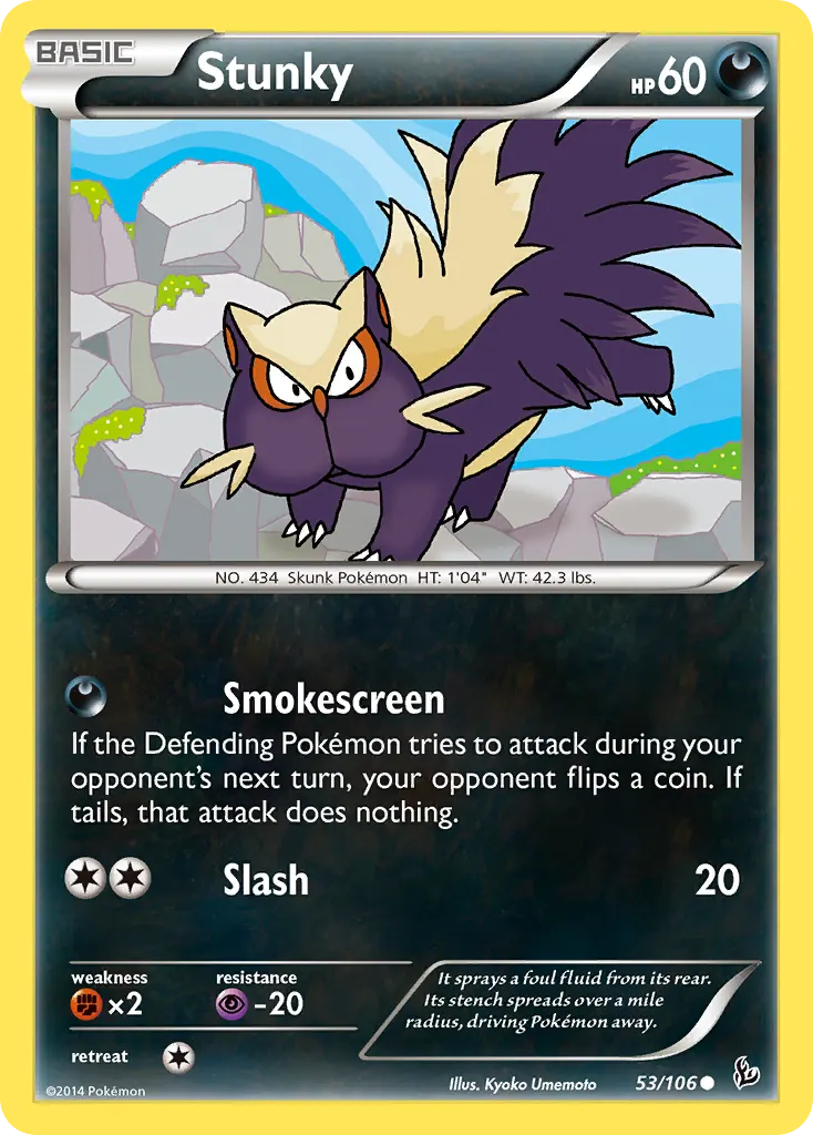 Stunky — Flashfire 53 Pokémon card