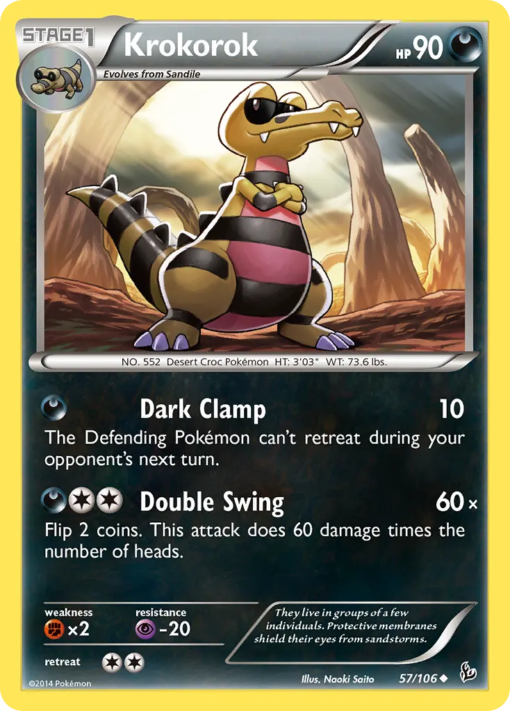 Krokorok — Flashfire 57 Pokémon card