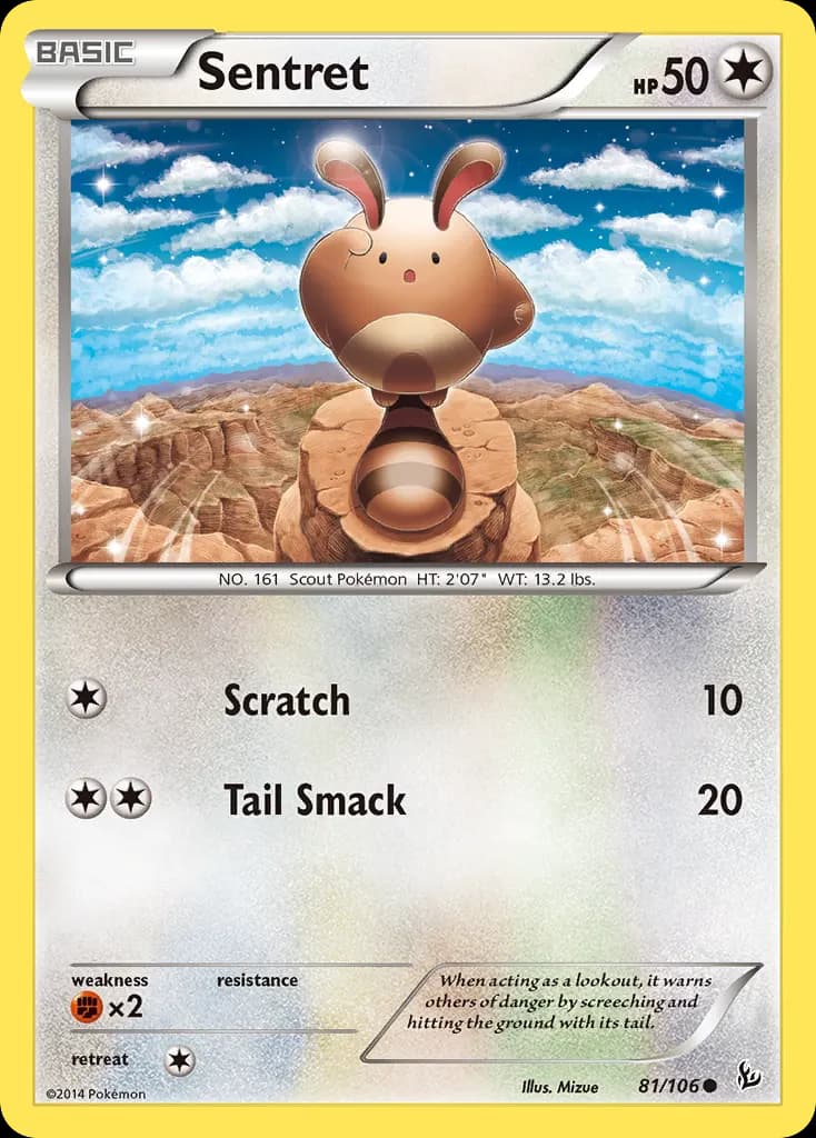 Sentret — Flashfire 81 Pokémon card