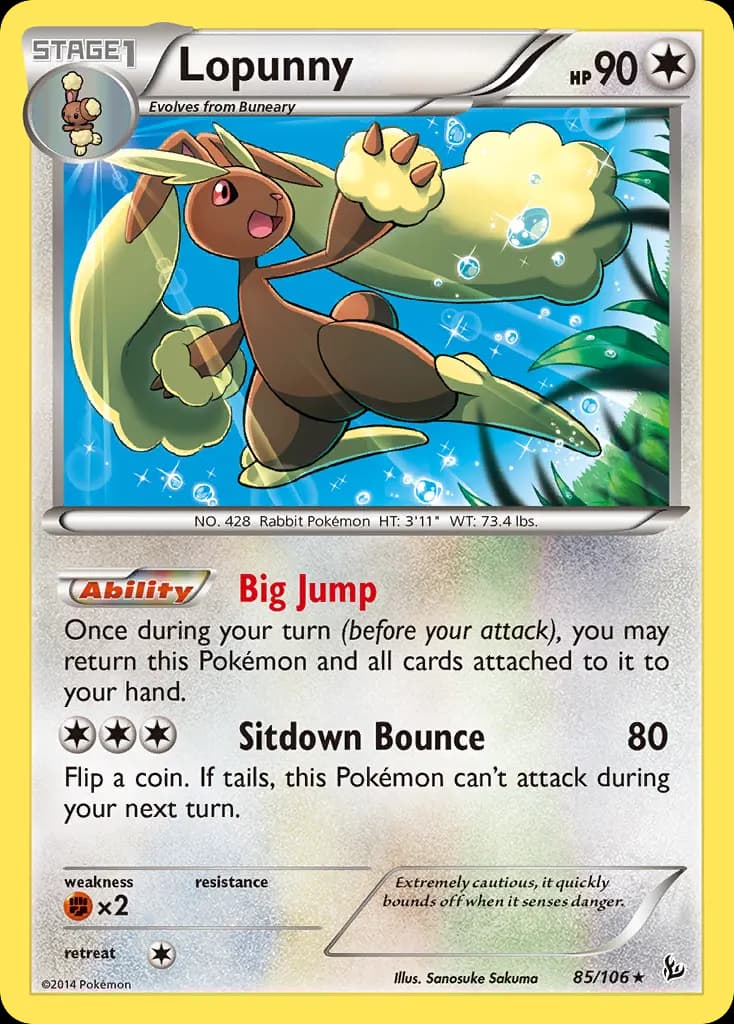 Lopunny — Flashfire 85 Pokémon card