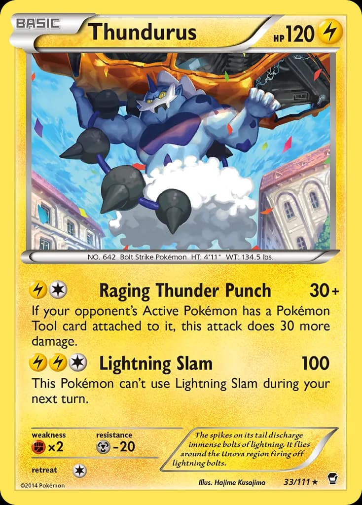 Thundurus — Furious Fists 33 Pokémon card