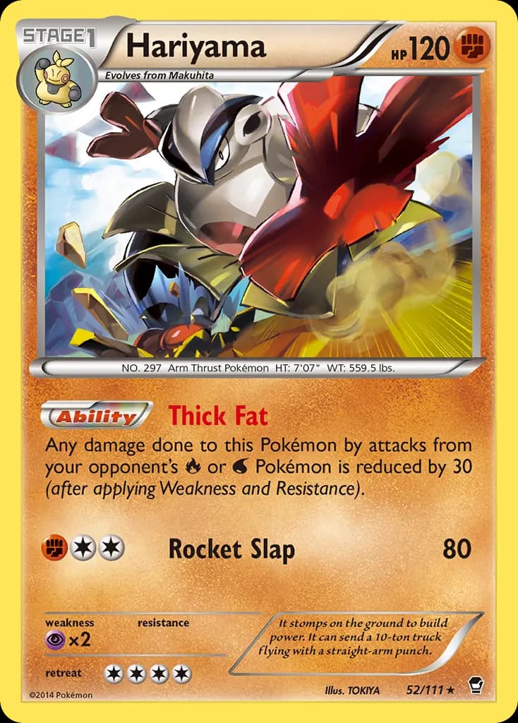 Hariyama — Furious Fists 52 Pokémon card