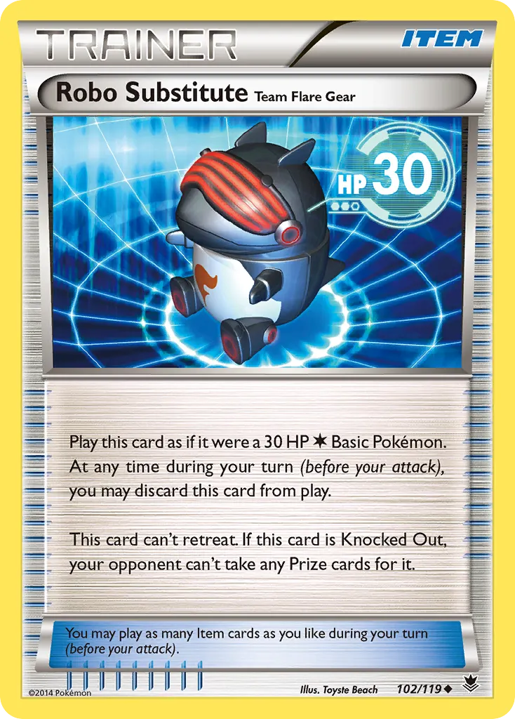 Robo Substitute Team Flare Gear — Phantom Forces 102 Pokémon card