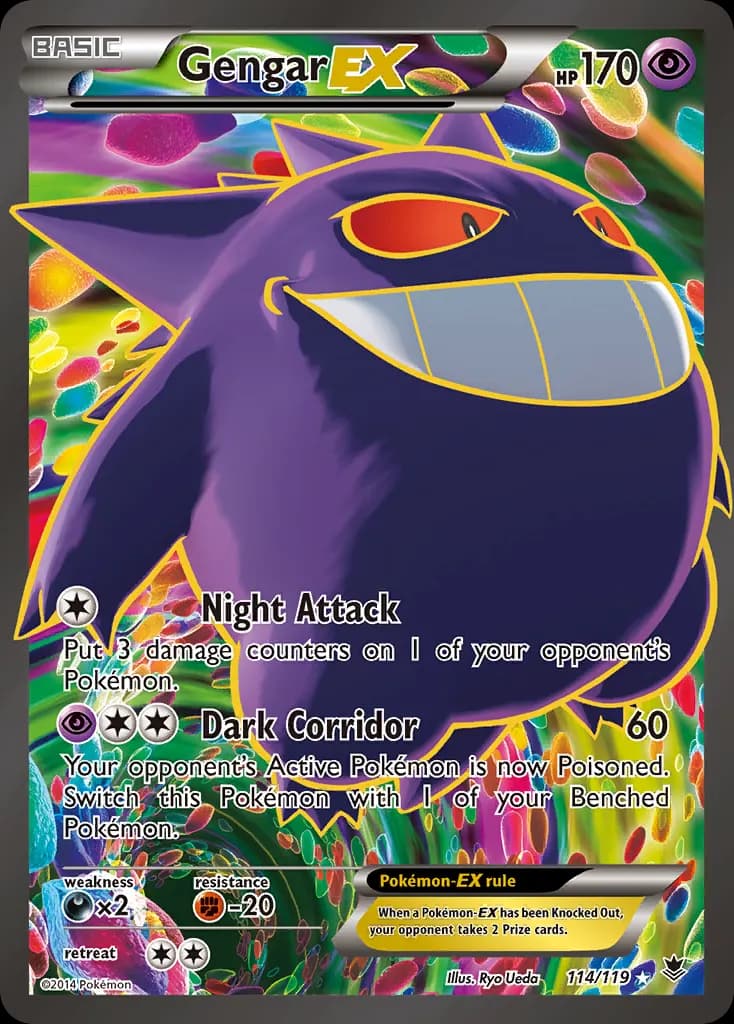 Gengar-EX — Phantom Forces 114 Pokémon card