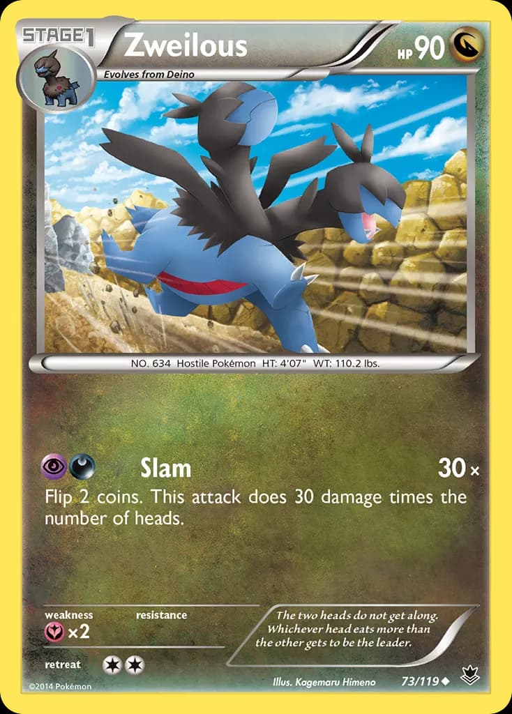 Zweilous — Phantom Forces 73 Pokémon card