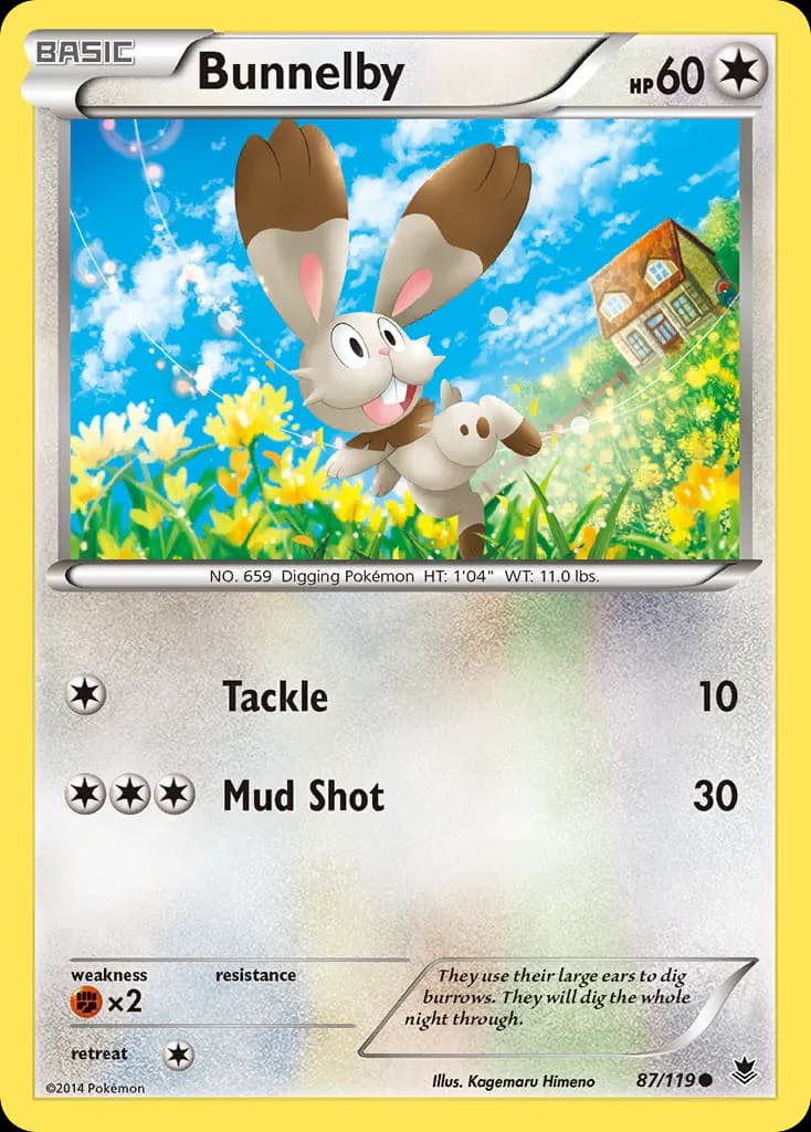 Bunnelby — Phantom Forces 87 Pokémon card