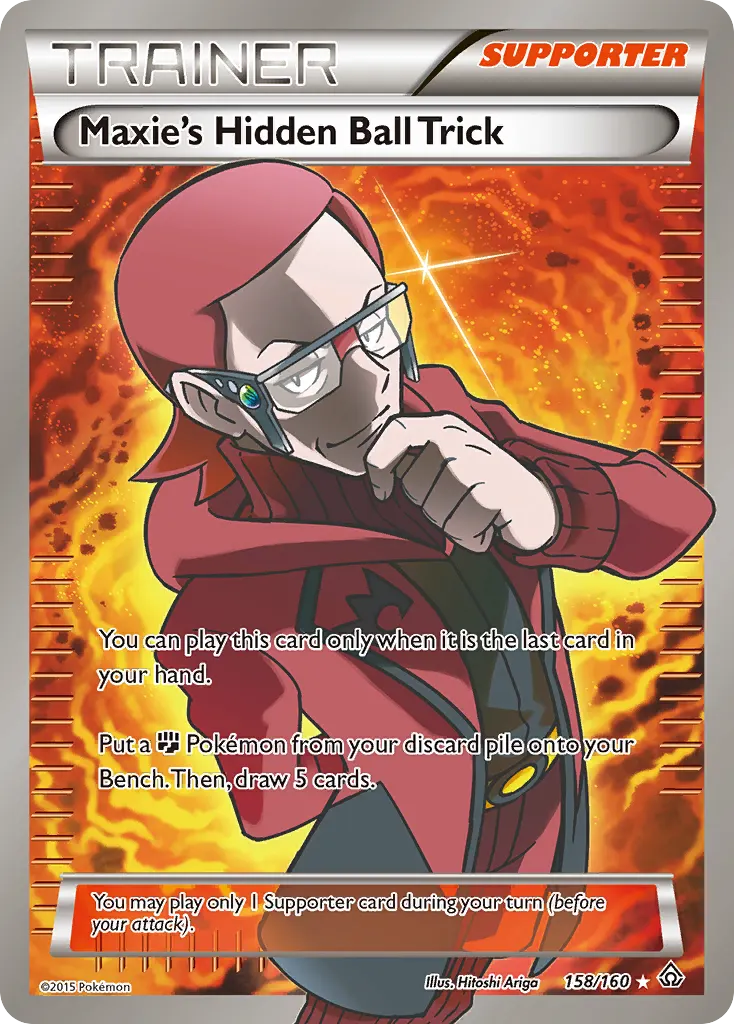 Maxie's Hidden Ball Trick — Primal Clash 158 Pokémon card