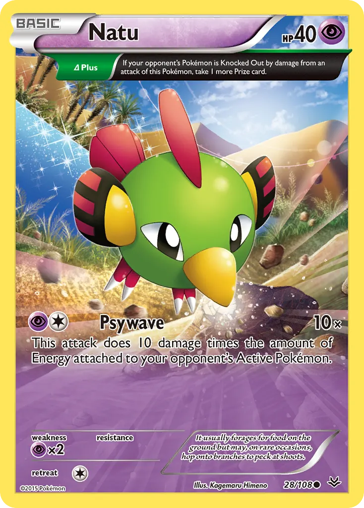 Natu — Roaring Skies 28 Pokémon card