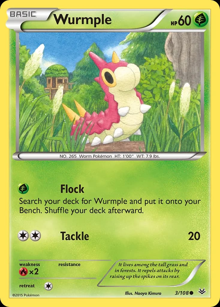 Wurmple — Roaring Skies 3 Pokémon card