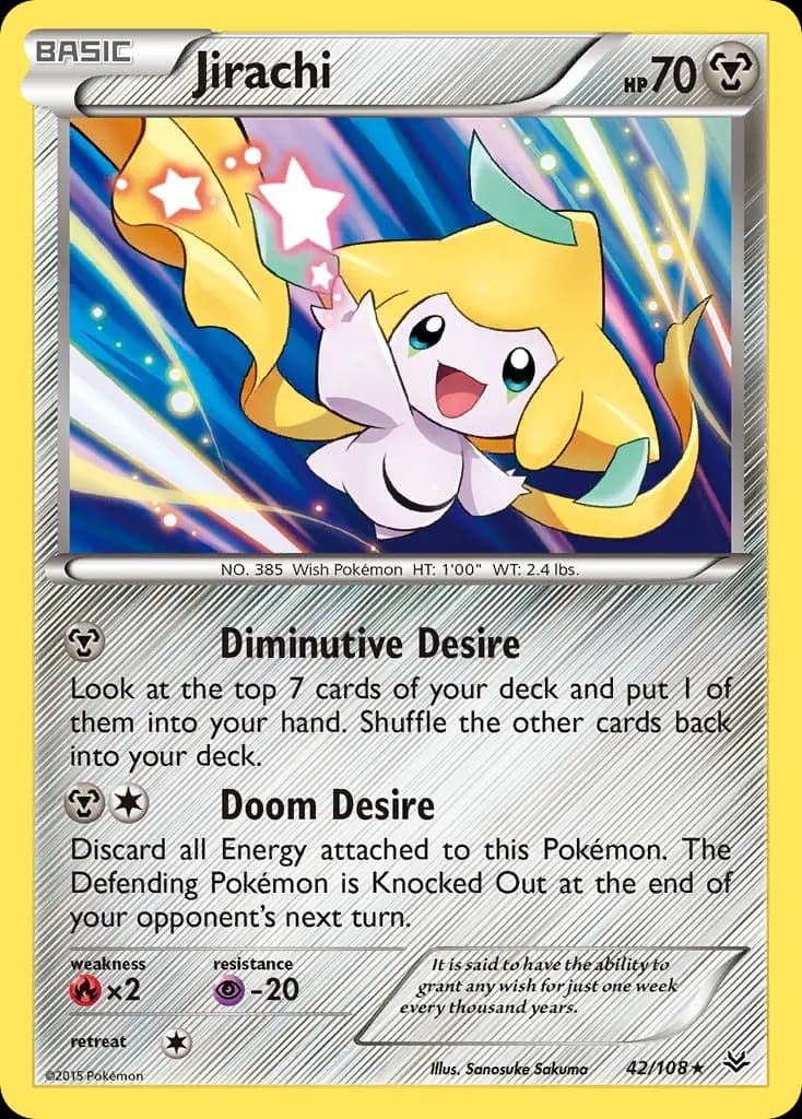 Jirachi — Roaring Skies 42 Pokémon card