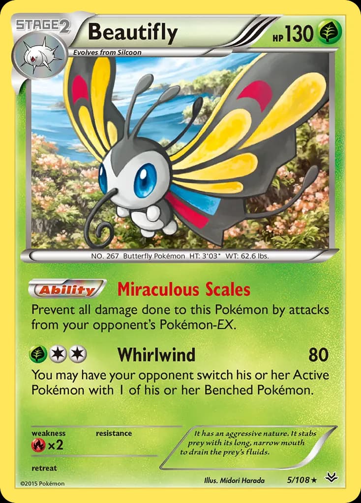 Beautifly — Roaring Skies 5 Pokémon card