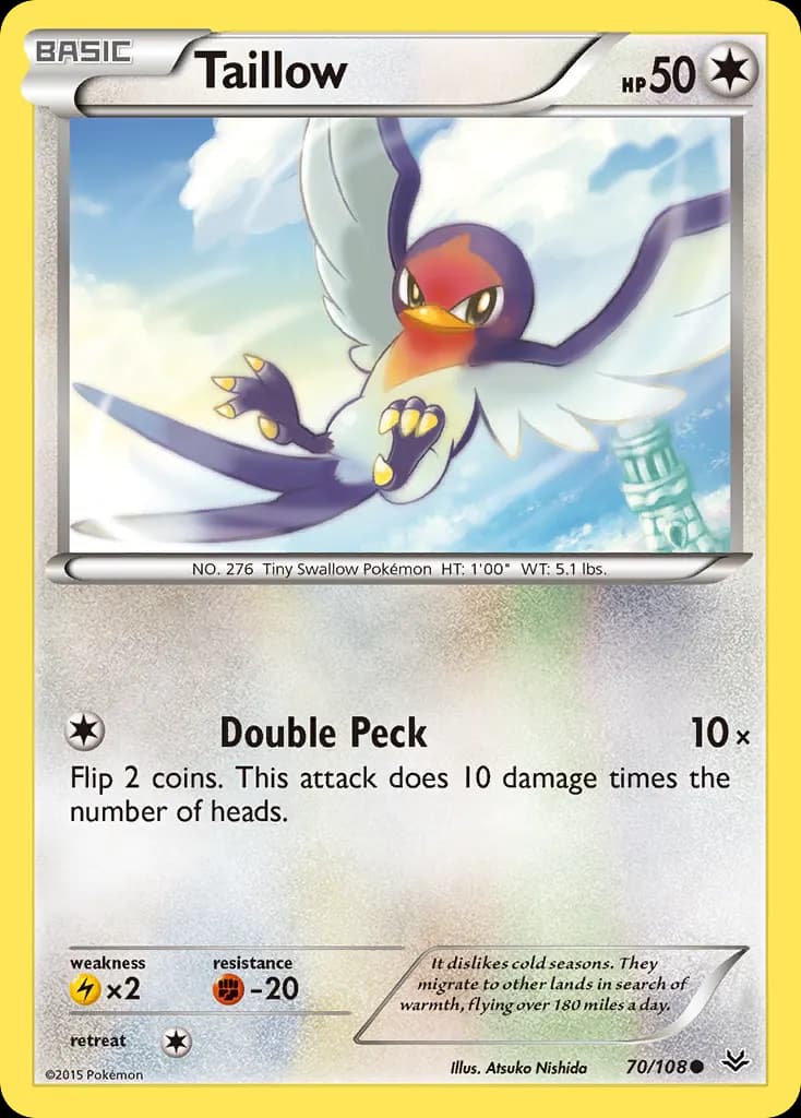 Taillow — Roaring Skies 70 Pokémon card