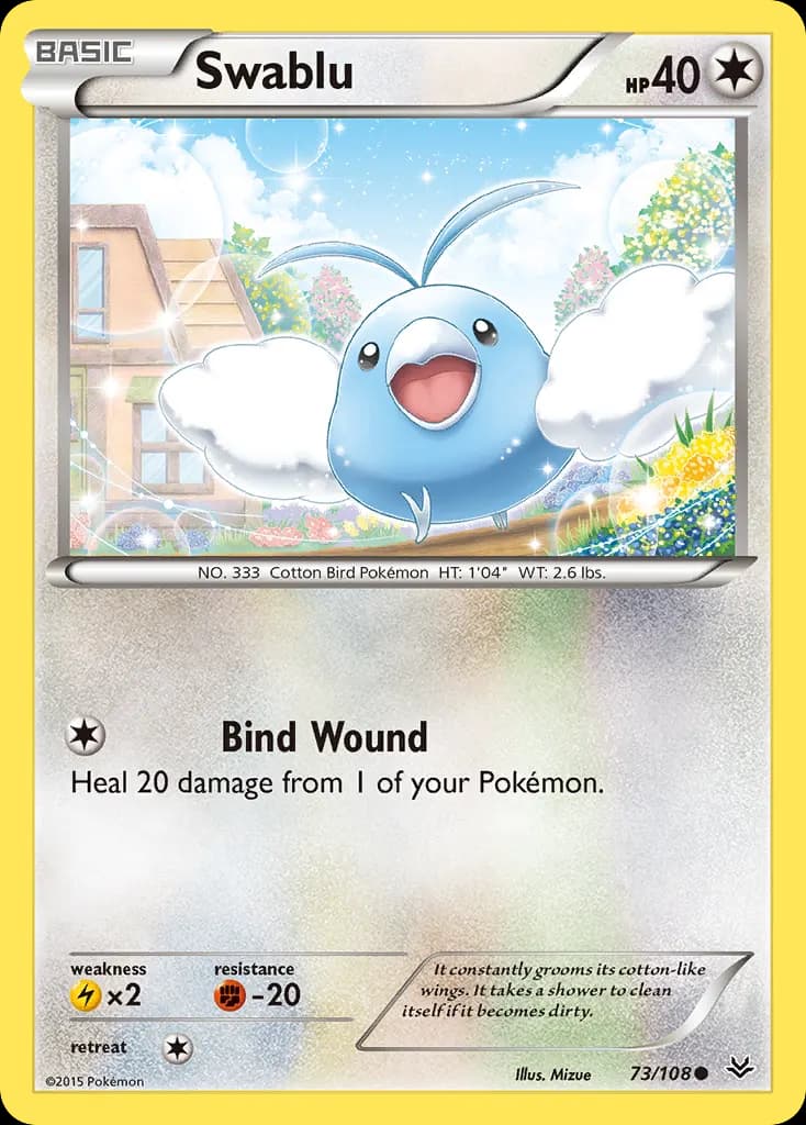 Swablu — Roaring Skies 73 Pokémon card