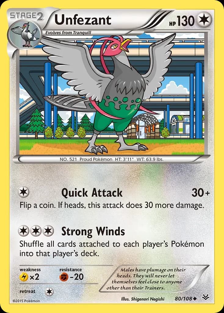 Unfezant — Roaring Skies 80 Pokémon card
