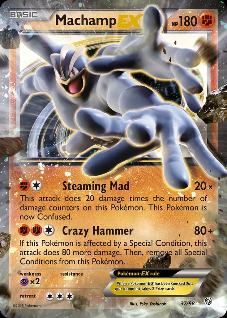 Machamp-EX — Ancient Origins 37 Pokémon card