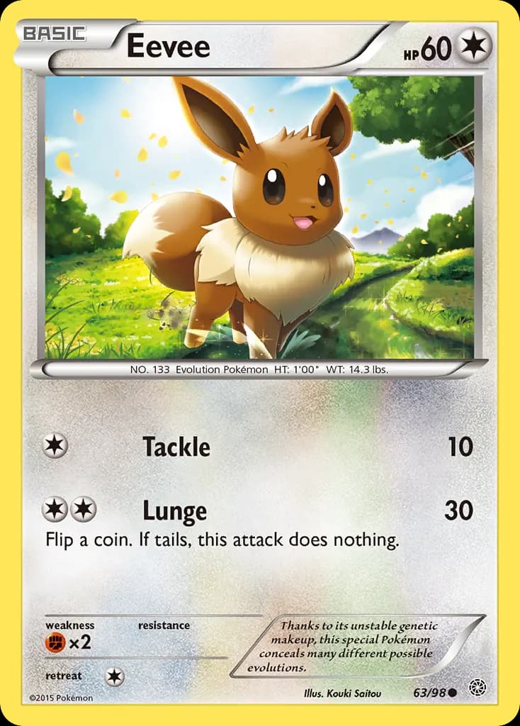 Eevee — Ancient Origins 63 Pokémon card