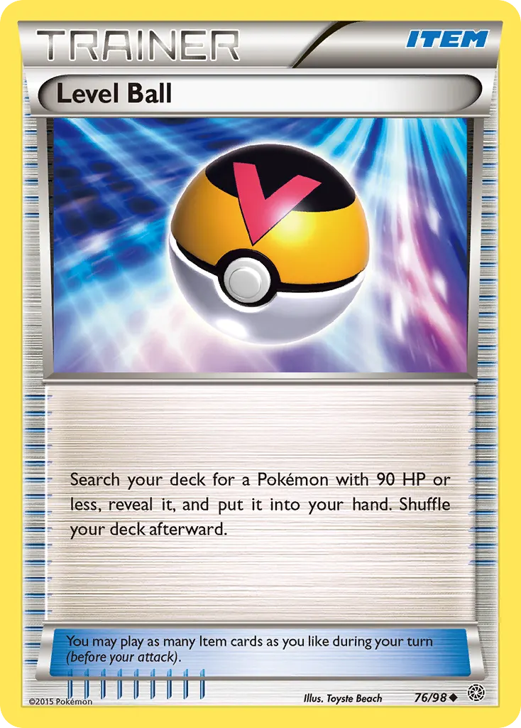 Level Ball — Ancient Origins 76 Pokémon card