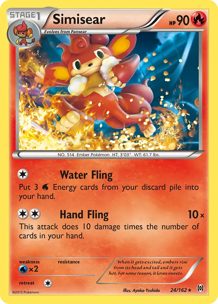 Simisear — BREAKthrough 24 Pokémon card