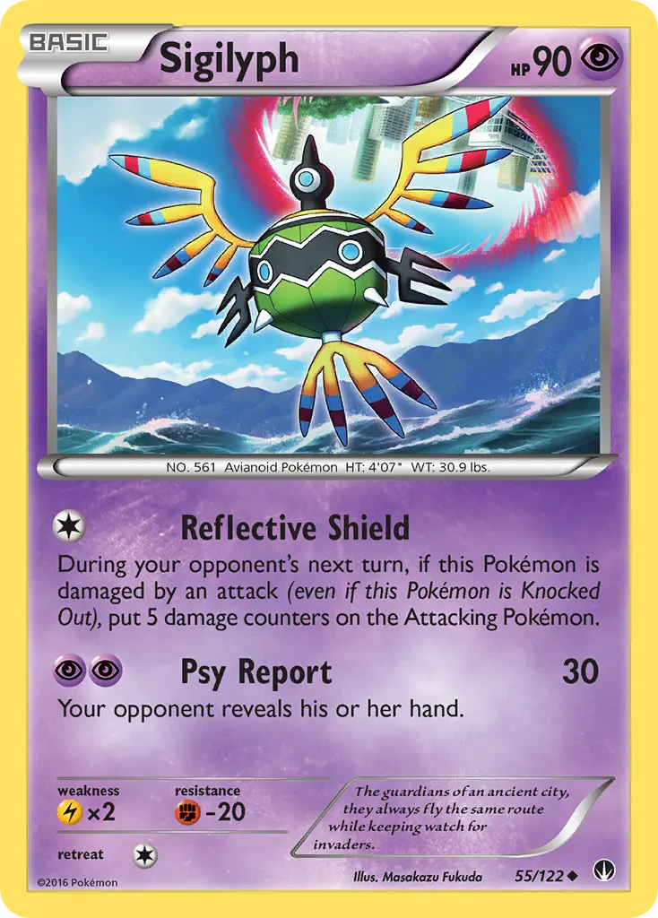 Sigilyph — BREAKpoint 55 Pokémon card