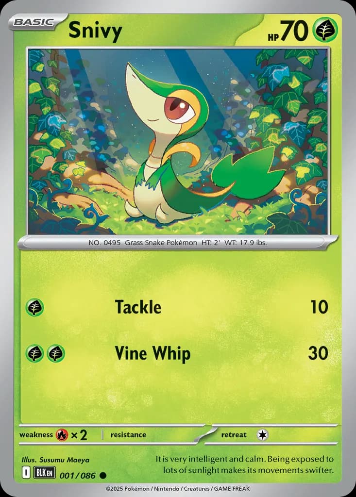Snivy — Black Bolt 1 Pokémon card