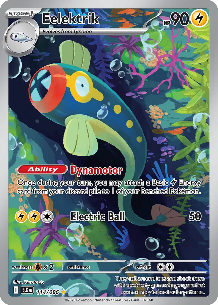 Eelektrik — Black Bolt 114 Pokémon card