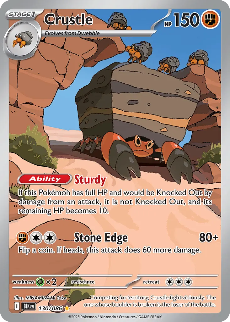 Crustle — Black Bolt 130 Pokémon card