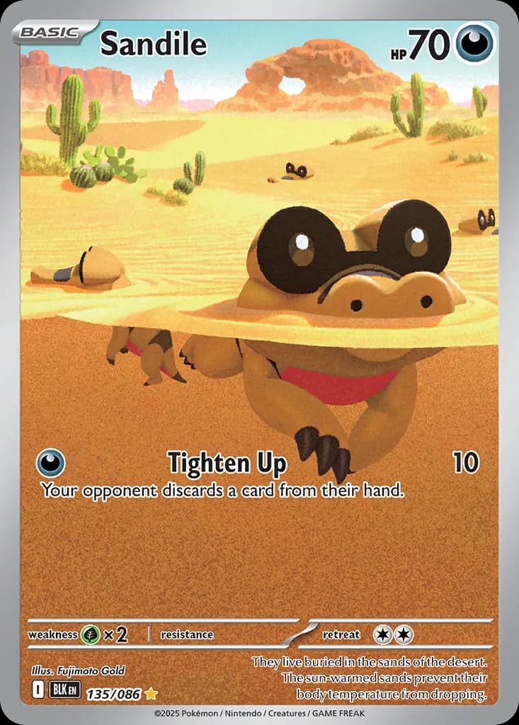 Sandile — Black Bolt 135 Pokémon card