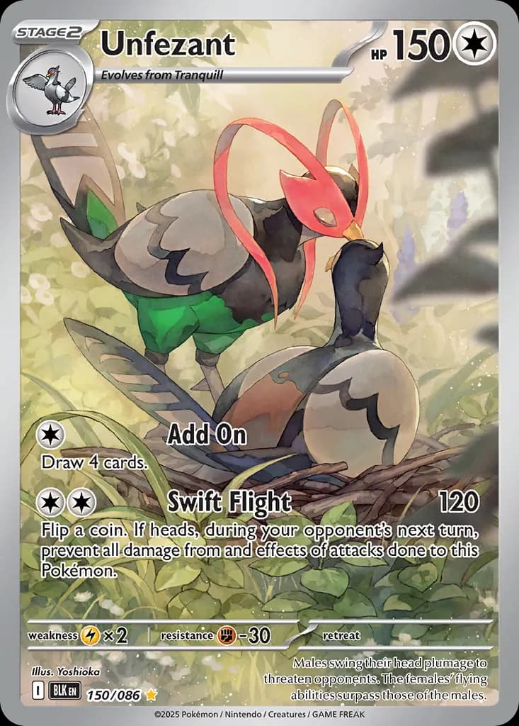 Unfezant — Black Bolt 150 Pokémon card