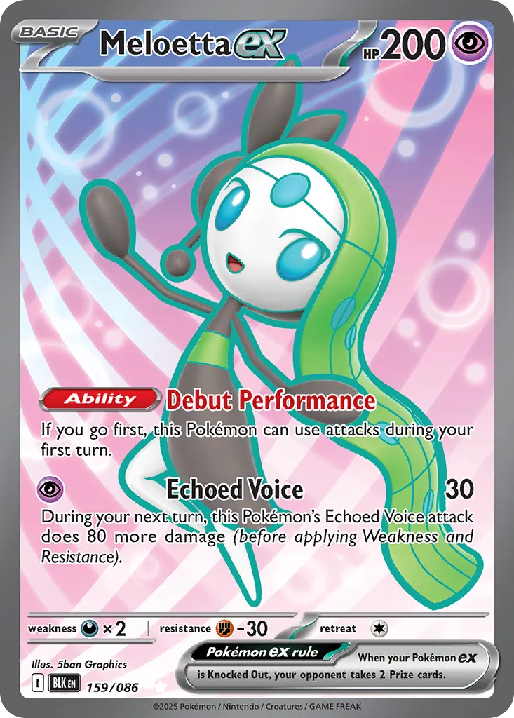 Meloetta ex — Black Bolt 159 Pokémon card