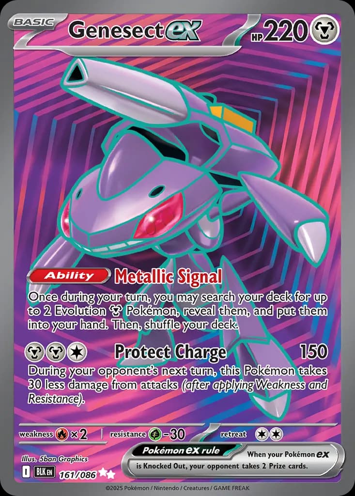 Genesect ex — Black Bolt 161 Pokémon card