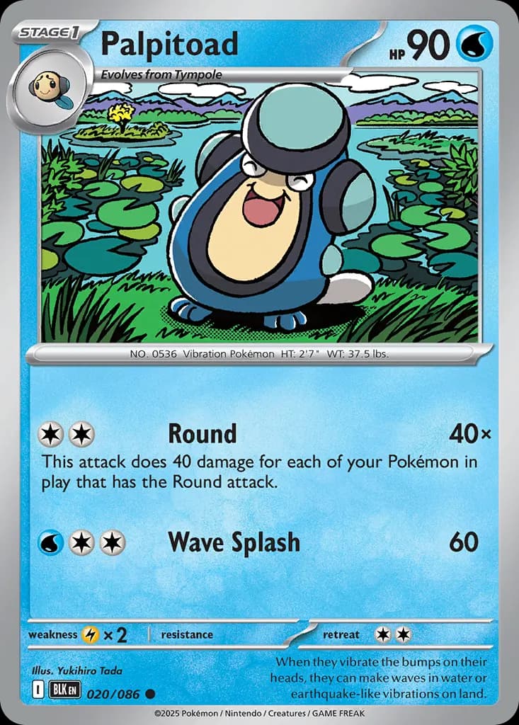 Palpitoad — Black Bolt 20 Pokémon card