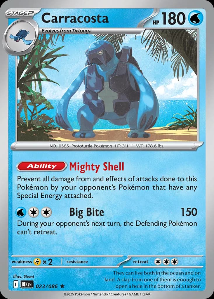 Carracosta — Black Bolt 23 Pokémon card