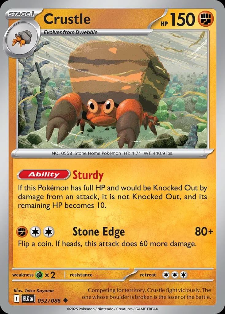 Crustle — Black Bolt 52 Pokémon card