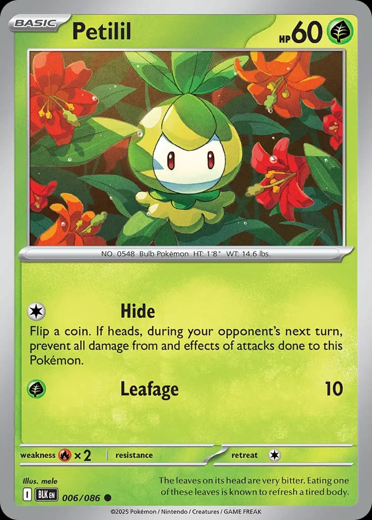 Petilil — Black Bolt 6 Pokémon card