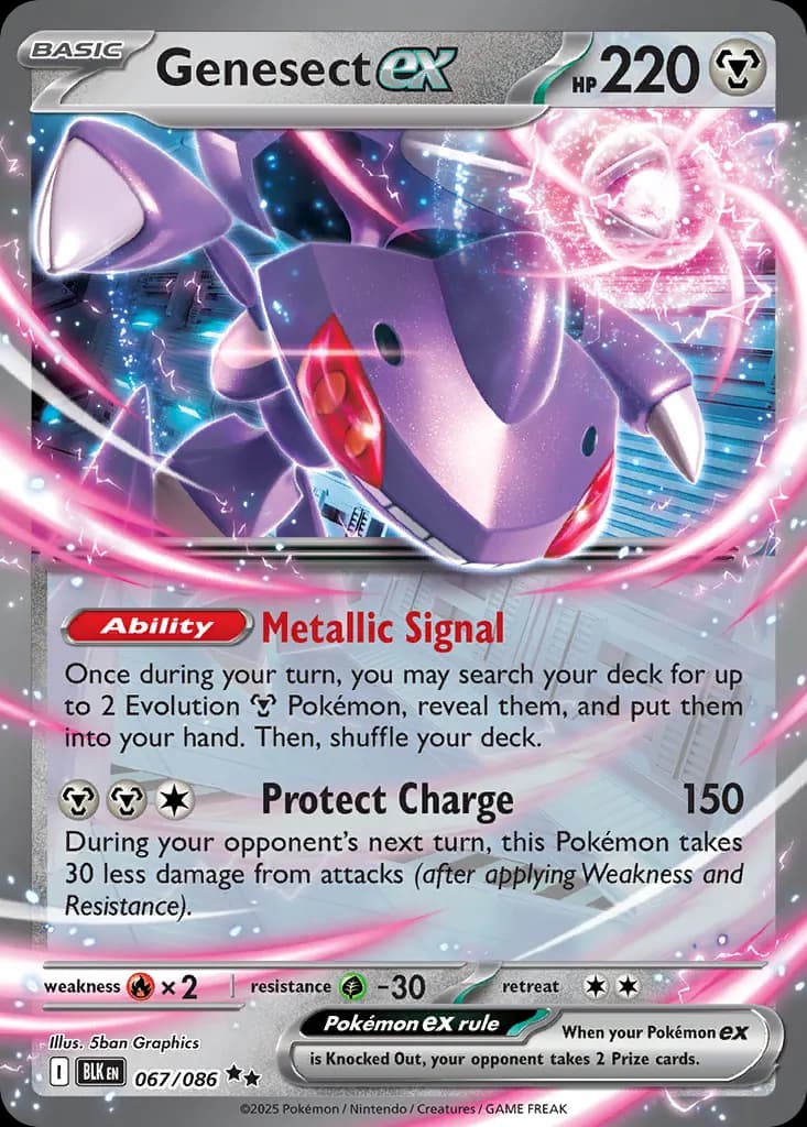 Genesect ex — Black Bolt 67 Pokémon card