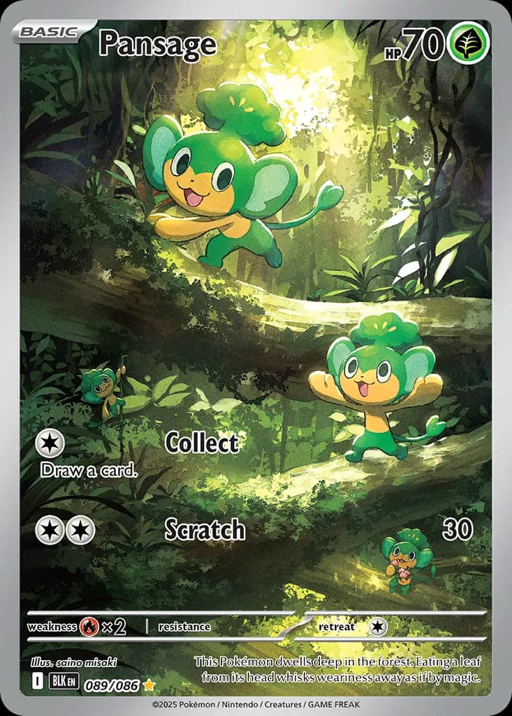 Pansage — Black Bolt 89 Pokémon card