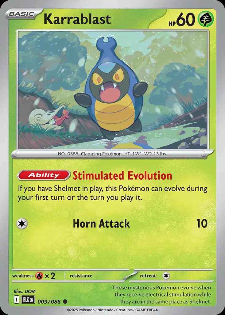 Karrablast — Black Bolt 9 Pokémon card